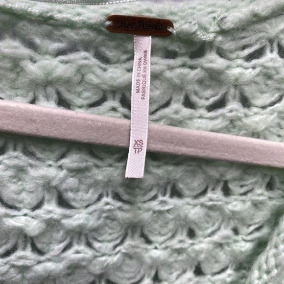 Free People Crashing Waves Pullover Green Sweater - Picture 3 of 5